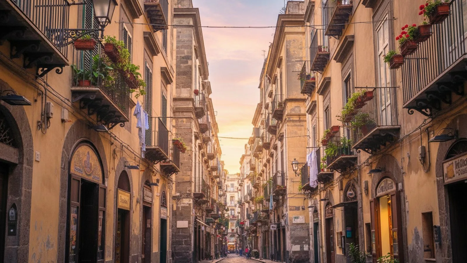 Un vicolo del centro storico di Napoli, da cui si accede ai percorsi della Napoli Sotterranea